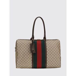 Gucci Women Gg Monogram Fabric Travel Bag Gucci With Leather Handles